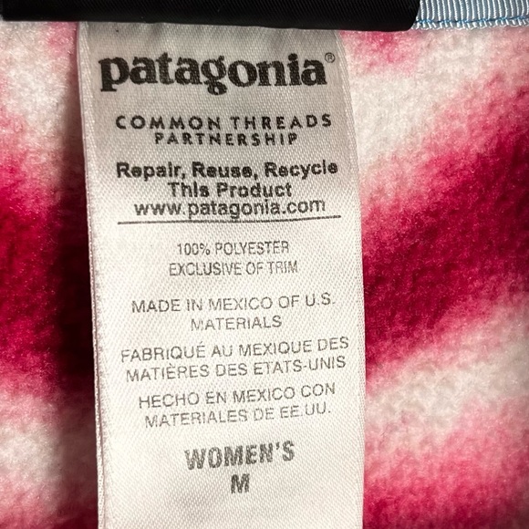 Patagonia Synchilla Snap T Fleece Pullover Women Medium M Diamond Dancer Pink - Picture 9 of 16
